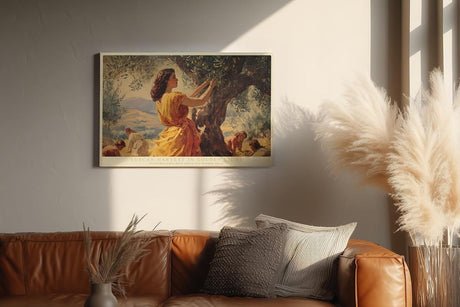 Paul Sinus Wandbild 120x80cm Tuscan Harvest in Golden Light mediterrane Olivenernte Landschaft Kunst Poster für Wohnzimmer Küche