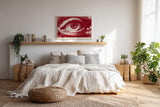 Paul Sinus Wandbild 120x80cm Unblinking Field of Vision Abstraktes Auge Grafik Kunst in Rot Moderne Illustration fuer Wohnzimmer und Büro