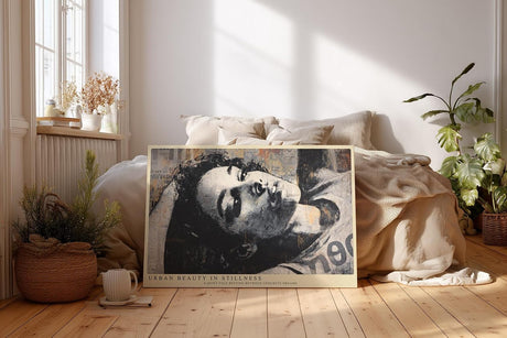 Paul Sinus Wandbild 120x80cm Urbanes Frauenportrait in moderner Street Art Aesthetik Kunst in Grau Beige und Schwarz