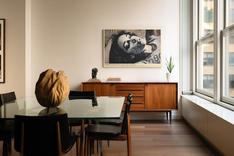 Paul Sinus Wandbild 120x80cm Urbanes Frauenportrait in moderner Street Art Aesthetik Kunst in Grau Beige und Schwarz
