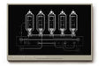 Paul Sinus Wandbild Vacuum Tube Vision – technisches Design im Retro-Stil und klarer Linienführung