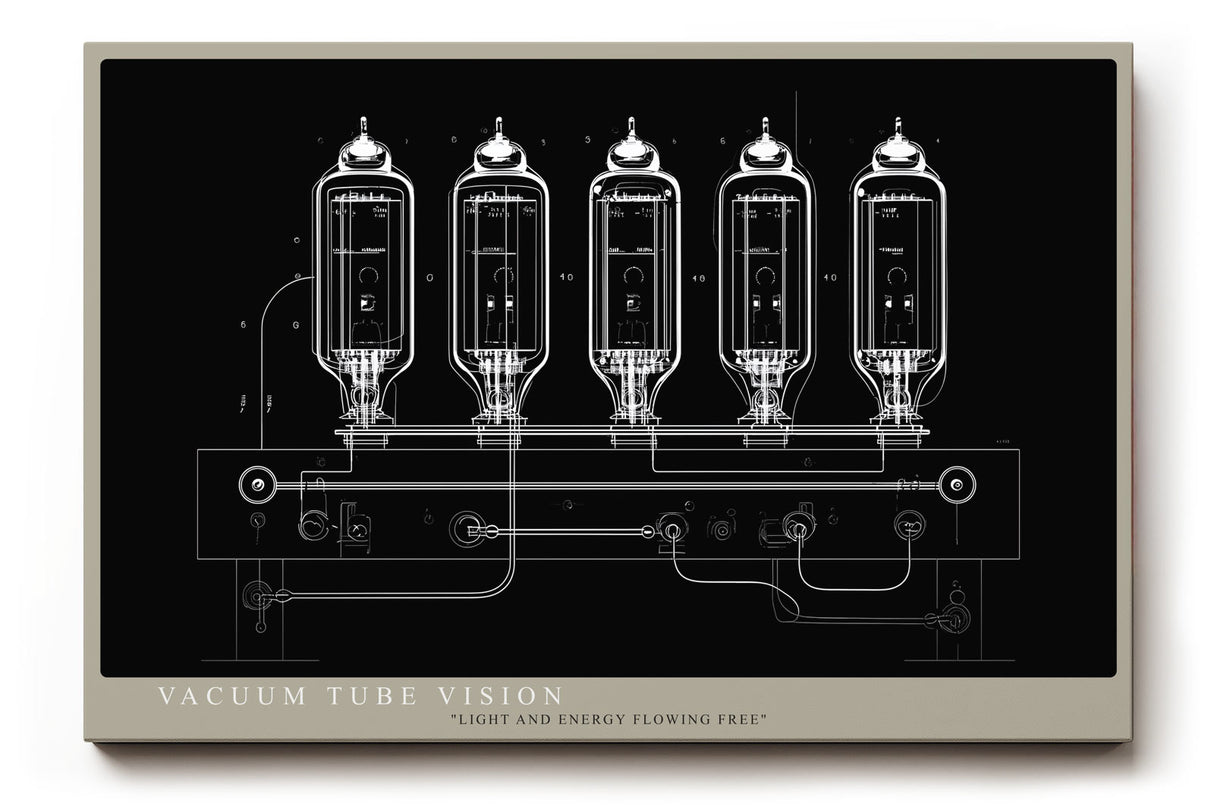 Paul Sinus Wandbild Vacuum Tube Vision – technisches Design im Retro-Stil und klarer Linienführung