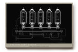 Paul Sinus Wandbild Vacuum Tube Vision – technisches Design im Retro-Stil und klarer Linienführung