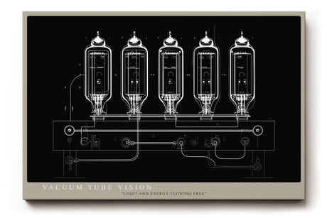 Paul Sinus Wandbild Vacuum Tube Vision – technisches Design im Retro-Stil und klarer Linienführung