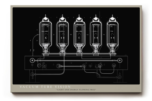 Paul Sinus Wandbild Vacuum Tube Vision – technisches Design im Retro-Stil und klarer Linienführung