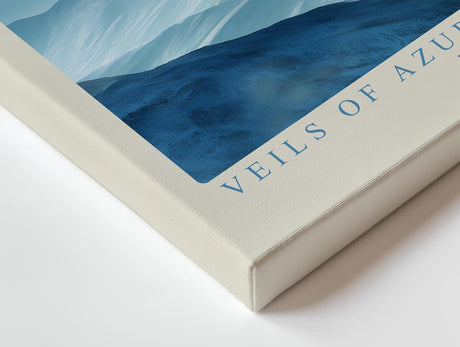 Paul Sinus Wandbild 120x80cm Veils of Azure Ridgelines Blaue Berglandschaft mit Nebel Moderne Natur Kunst fuer Wohnzimmer Schlafzimmer und Büro