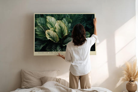 Paul Sinus Wandbild 120x80cm Veins of the Jungle tropische Blätter Makro Natur Fotokunst grüne Pflanzen Poster für Wohnzimmer Schlafzimmer Büro