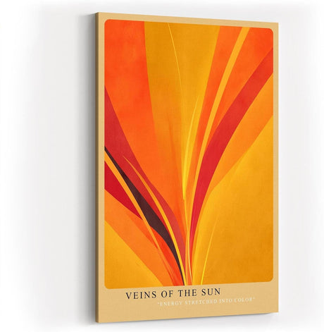 Paul Sinus Wandbild in 40x60cm Veins of the Sun – Abstrakte Komposition aus strahlendem Gelb, Orange und Rot in dynamischer Linienführung