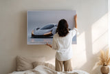 Paul Sinus Wandbild Velocity Concept X-9 futuristisches Supersportwagen Motiv in minimalistischer Ästhetik und klarer Linienführung