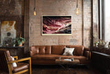 Paul Sinus Wandbild 120x80cm Velvet Waves Unfolded Abstrakte Struktur Kunst in Rot und Creme Modernes Kunstbild fuer Wohnzimmer und Büro