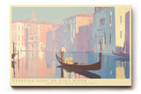 Paul Sinus Wandbild 120x80cm Venedig Gondel Pastell Illustration Romantische Stadtlandschaft Kunst für Wohnzimmer Schlafzimmer Büro