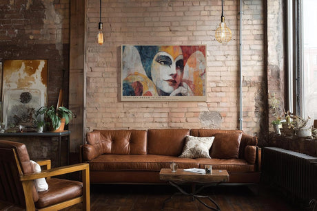 Paul Sinus Wandbild 120x80cm venezianische Maske Frauenportrait bunt modern Kunst Kunstdruck grosses Wandbild 120x80cm elegante Wanddekoration fuer Wohnzimmer Büro