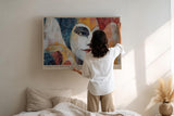 Paul Sinus Wandbild 120x80cm venezianische Maske Frauenportrait bunt modern Kunst Kunstdruck grosses Wandbild 120x80cm elegante Wanddekoration fuer Wohnzimmer Büro