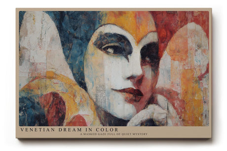 Paul Sinus Wandbild 120x80cm venezianische Maske Frauenportrait bunt modern Kunst Kunstdruck grosses Wandbild 120x80cm elegante Wanddekoration fuer Wohnzimmer Büro