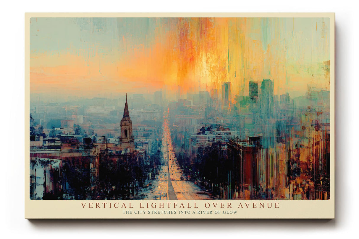 Paul Sinus Wandbild 120x80cm Vertical Lightfall over Avenue Moderne Stadtlandschaft mit Sonnenlicht Urbanes Kunstbild fuer Wohnzimmer und Büro