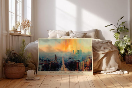 Paul Sinus Wandbild 120x80cm Vertical Lightfall over Avenue Moderne Stadtlandschaft mit Sonnenlicht Urbanes Kunstbild fuer Wohnzimmer und Büro