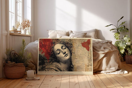 Paul Sinus Wandbild 120x80cm Verträumtes Frauenporträt in Vintage Collage Kunst – Künstlerische Illustration mit nostalgischer Stimmung für stilvolle Räume
