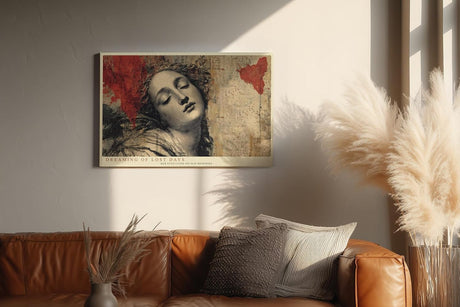 Paul Sinus Wandbild 120x80cm Verträumtes Frauenporträt in Vintage Collage Kunst – Künstlerische Illustration mit nostalgischer Stimmung für stilvolle Räume