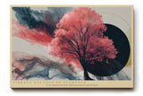 Paul Sinus Wandbild 120x80cm Vibrant Balance of Elements moderner Baum mit roten Blättern abstrakte Natur Kunst Poster für Wohnzimmer Schlafzimmer