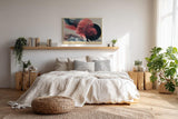 Paul Sinus Wandbild 120x80cm Vibrant Balance of Elements moderner Baum mit roten Blättern abstrakte Natur Kunst Poster für Wohnzimmer Schlafzimmer