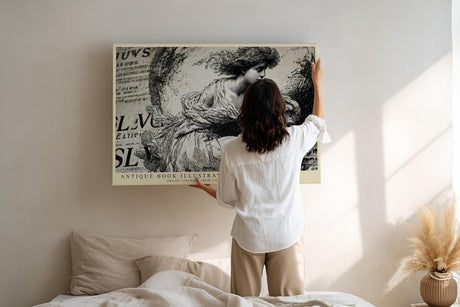 Paul Sinus Wandbild 120x80cm Vintage Buchillustration Klassische Kunstzeichnung in Schwarz Weiss