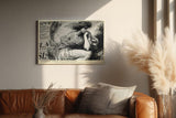 Paul Sinus Wandbild 120x80cm Vintage Buchillustration Klassische Kunstzeichnung in Schwarz Weiss
