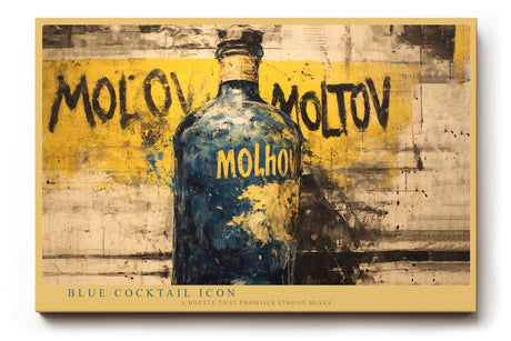 Paul Sinus Wandbild 120x80cm Vintage Cocktail Flasche Pop Art Graffiti Stil moderne Bar Kunst Wanddekoration Wohnzimmer Bar