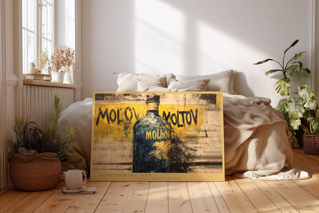 Paul Sinus Wandbild 120x80cm Vintage Cocktail Flasche Pop Art Graffiti Stil moderne Bar Kunst Wanddekoration Wohnzimmer Bar