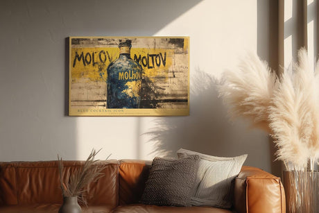 Paul Sinus Wandbild 120x80cm Vintage Cocktail Flasche Pop Art Graffiti Stil moderne Bar Kunst Wanddekoration Wohnzimmer Bar