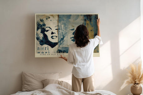 Paul Sinus Wandbild 120x80cm Vintage Filmstar Collage Kunst Poster ikonisches Frauenporträt Retro Hollywood Stil Kunstdruck Bild für Wohnzimmer Schlafzimmer Büro Dekoration