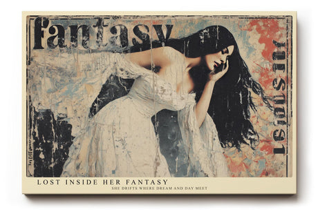 Paul Sinus Wandbild 120x80cm Vintage Frauen Portrait Collage Kunst in Beige Schwarz und Rot Modernes Design für Wohnzimmer Schlafzimmer Büro