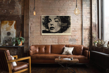 Paul Sinus Wandbild 120x80cm Vintage Frauen Portrait Kunst in Schwarz Beige Moderne Collage für Wohnzimmer Schlafzimmer Büro