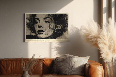 Paul Sinus Wandbild 120x80cm Vintage Frauen Portrait Kunst in Schwarz Beige Moderne Collage für Wohnzimmer Schlafzimmer Büro