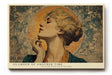 Paul Sinus Wandbild 120x80cm Vintage Frauenportrait Art Nouveau Stil Elegante Kunst in Gold Grün und Beige für Wohnzimmer Schlafzimmer Büro