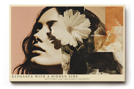 Paul Sinus Wandbild 120x80cm Vintage Frauenportrait Blume Collage moderne Kunst Wanddekoration Wohnzimmer Schlafzimmer