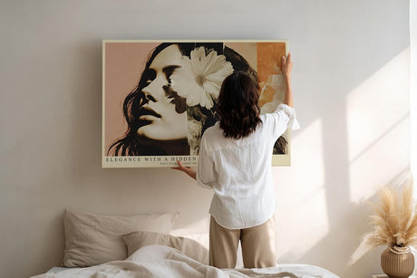Paul Sinus Wandbild 120x80cm Vintage Frauenportrait Blume Collage moderne Kunst Wanddekoration Wohnzimmer Schlafzimmer