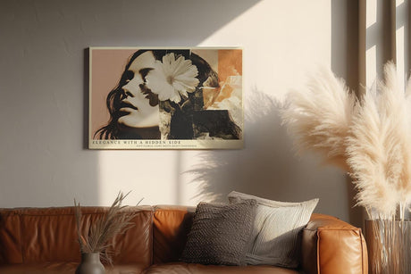 Paul Sinus Wandbild 120x80cm Vintage Frauenportrait Blume Collage moderne Kunst Wanddekoration Wohnzimmer Schlafzimmer