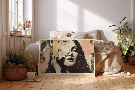 Paul Sinus Wandbild 120x80cm Vintage Frauenportrait Blumen Collage moderne Kunst Wanddekoration Wohnzimmer Schlafzimmer