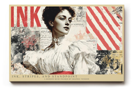 Paul Sinus Wandbild 120x80cm Vintage Frauenportrait Collage moderne Kunst Typografie Wanddekoration Retro Kunst Wohnzimmer Schlafzimmer