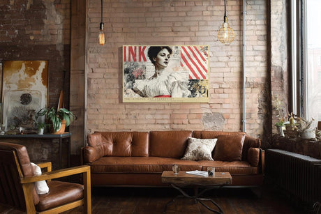 Paul Sinus Wandbild 120x80cm Vintage Frauenportrait Collage moderne Kunst Typografie Wanddekoration Retro Kunst Wohnzimmer Schlafzimmer