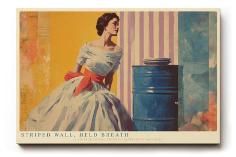 Paul Sinus Wandbild 120x80cm Vintage Frauenportrait Retro Kunstmotiv Elegante Figur in farbenfroher Illustration
