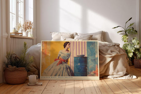 Paul Sinus Wandbild 120x80cm Vintage Frauenportrait Retro Kunstmotiv Elegante Figur in farbenfroher Illustration