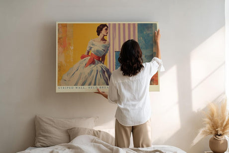Paul Sinus Wandbild 120x80cm Vintage Frauenportrait Retro Kunstmotiv Elegante Figur in farbenfroher Illustration