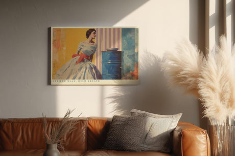 Paul Sinus Wandbild 120x80cm Vintage Frauenportrait Retro Kunstmotiv Elegante Figur in farbenfroher Illustration