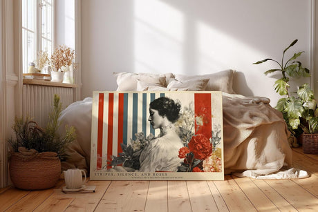 Paul Sinus Wandbild 120x80cm Vintage Frauenportrait Rosen Collage moderne Kunst Wanddekoration Wohnzimmer Schlafzimmer