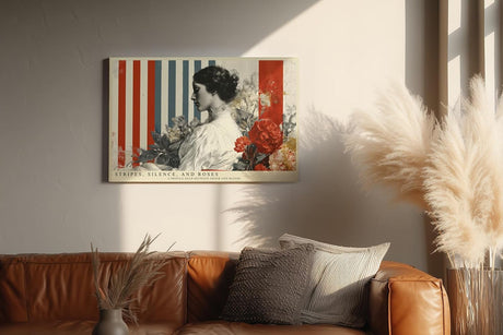 Paul Sinus Wandbild 120x80cm Vintage Frauenportrait Rosen Collage moderne Kunst Wanddekoration Wohnzimmer Schlafzimmer