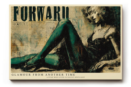 Paul Sinus Wandbild 120x80cm Vintage Glamour Frau Retro Collage Modekunst in Beige Gruen Stilvolle Wanddekoration