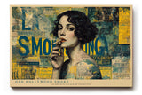 Paul Sinus Wandbild 120x80cm Vintage Hollywood Frau Collage LeinWandbild 120x80cm Retro Glamour Kunst Wanddekoration