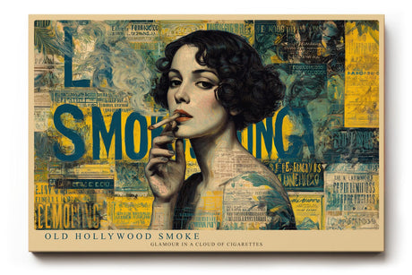 Paul Sinus Wandbild 120x80cm Vintage Hollywood Frau Collage LeinWandbild 120x80cm Retro Glamour Kunst Wanddekoration