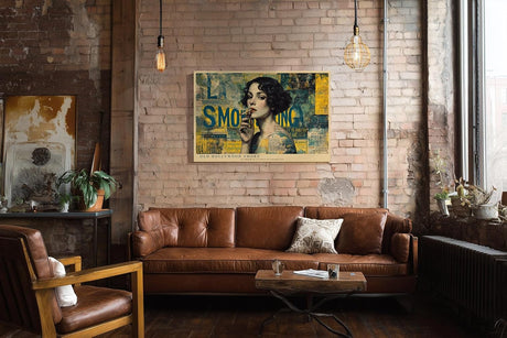 Paul Sinus Wandbild 120x80cm Vintage Hollywood Frau Collage LeinWandbild 120x80cm Retro Glamour Kunst Wanddekoration